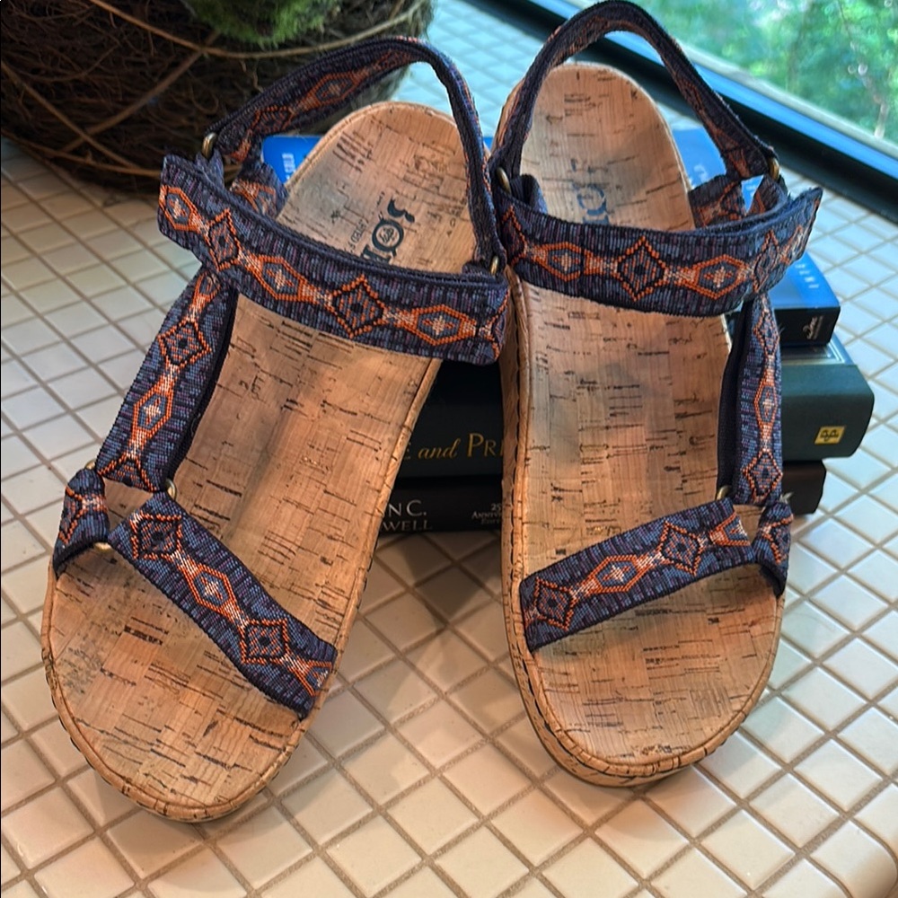 Women's Blue and Orange Sandals